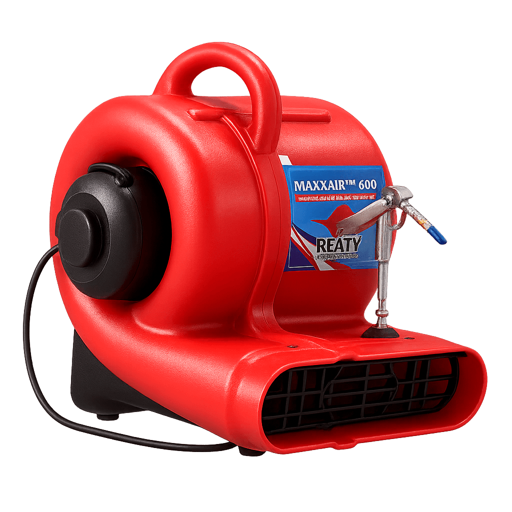 Professional air mover equipment for structural drying and water damage restoration